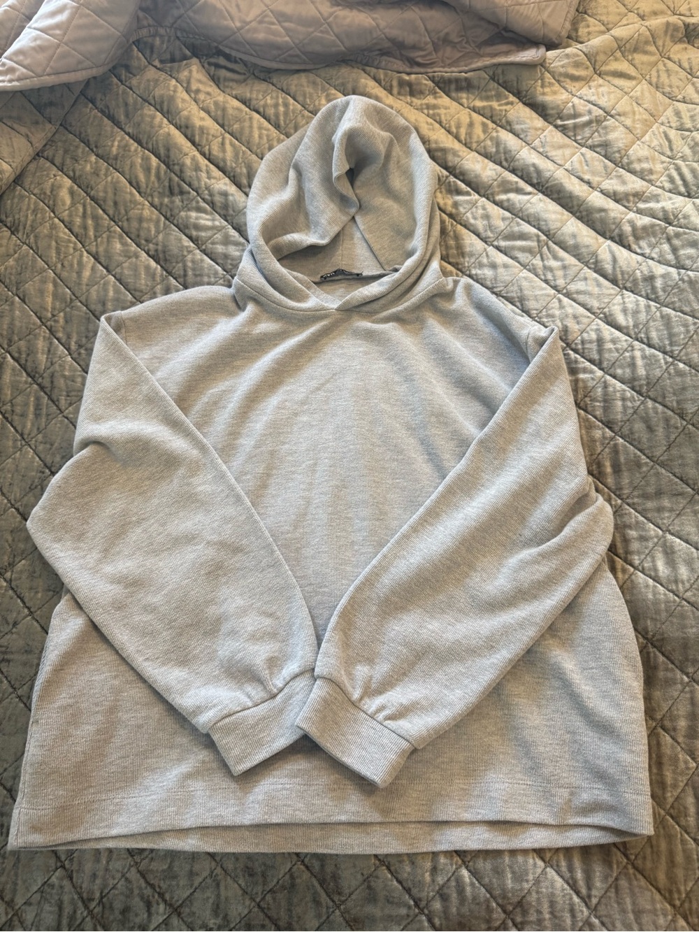 Zara Light Gray Hoodie Sweatshirt